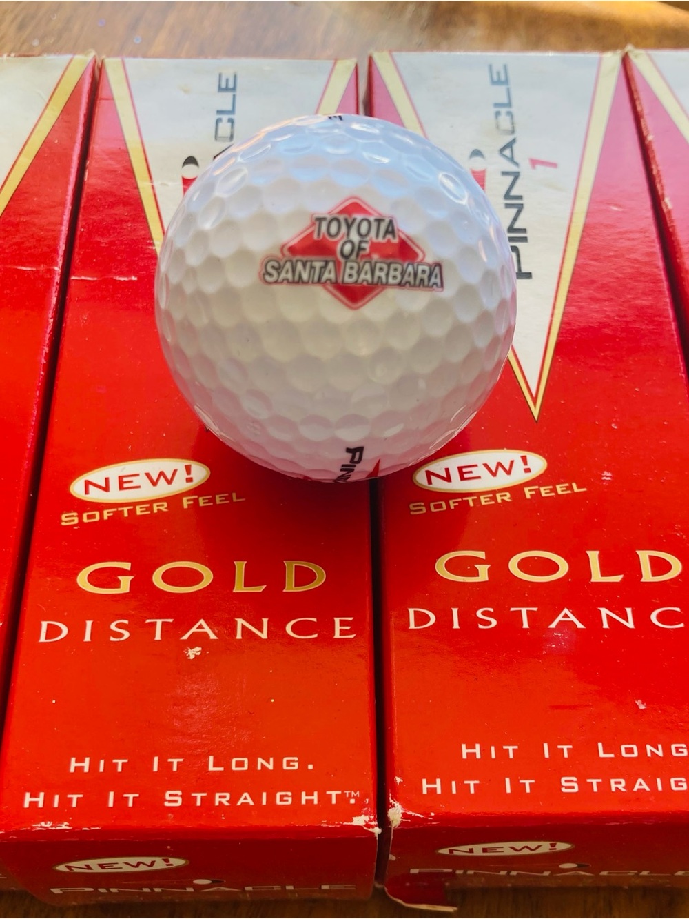 Toyota of Santa Barbara Logo Golf Balls Red Pinnacle Gold Distance 12ct New